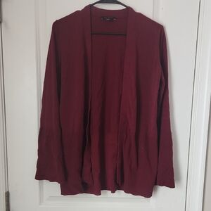 Ann Taylor Deep Red Open Cardigan